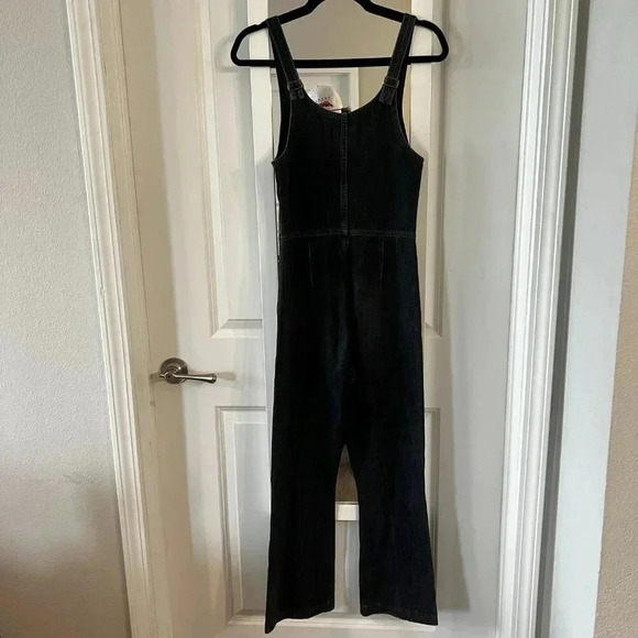 894 Jean Atelier Star Denim Jumpsuit In Night Size 2 Color Black Grey - Picture 7 of 10